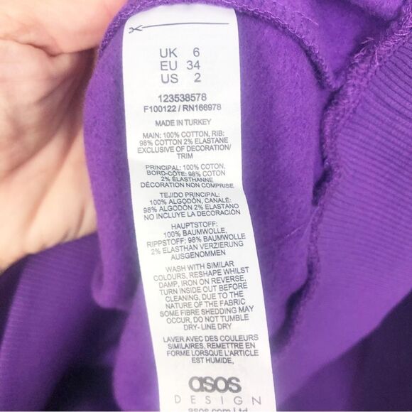 ASOS | NEW Love That For You Purple & Lime Crewneck Sweatshirt Women’s Size 2 - Picture 7 of 9